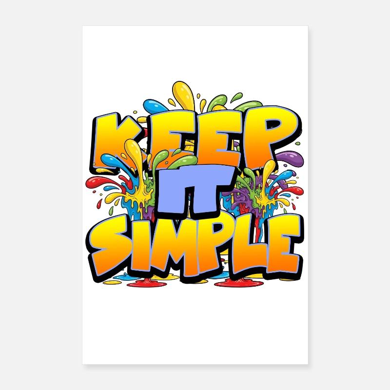 Slogan Coloré Keep It Simple Poster 40 x 60 cm