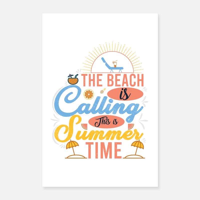 Summery beach design with sun motifs Poster 16" x 24" (40x60 cm)