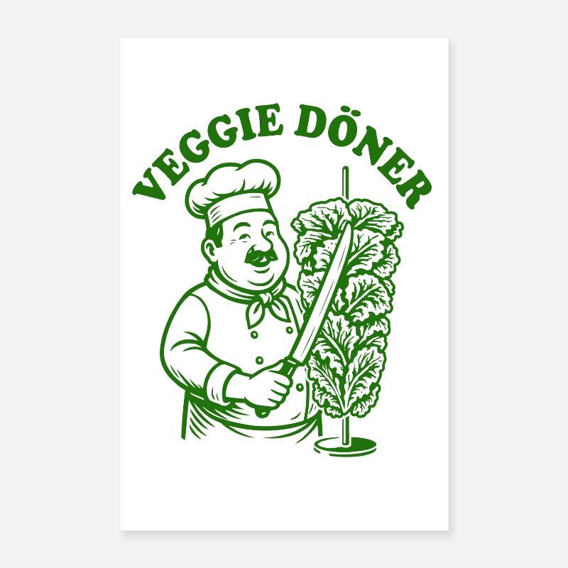 Veggie Doner Kebab - Restauration rapide - Végétalien Poster 40 x 60 cm
