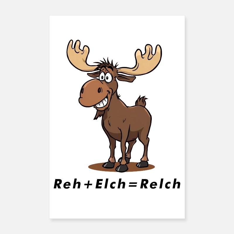 Chevreuil + élan = Relch Poster 40 x 60 cm