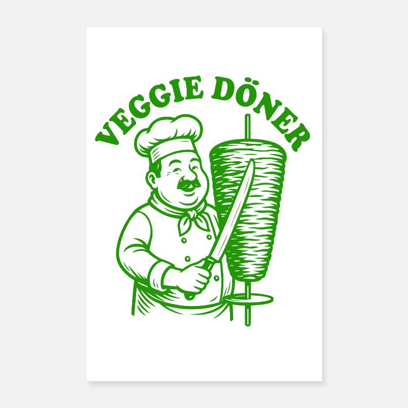 Veggie Döner - Restauration rapide - Kebab végétalien Poster 40 x 60 cm