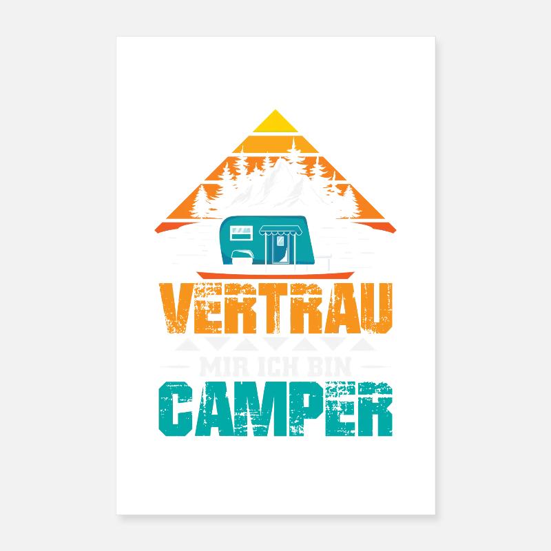 Camper Camping Caravane Dicton Poster 40 x 60 cm