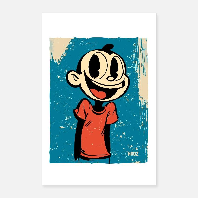 Vintage Comic und Retro Cartoon frecher Junge Poster 40x60 cm