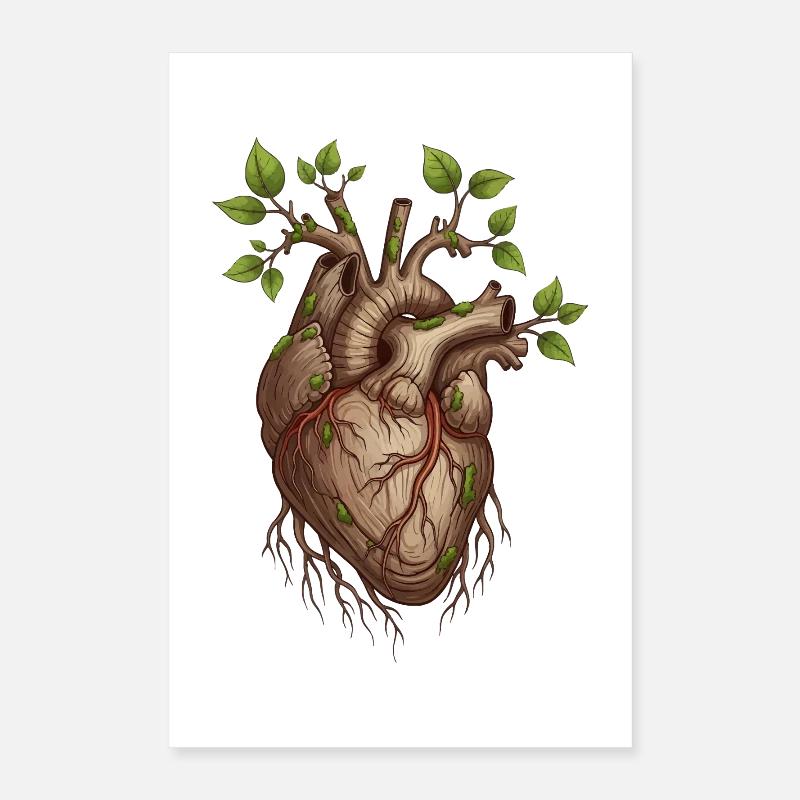 Cœur d’arbre vivant Poster 40 x 60 cm