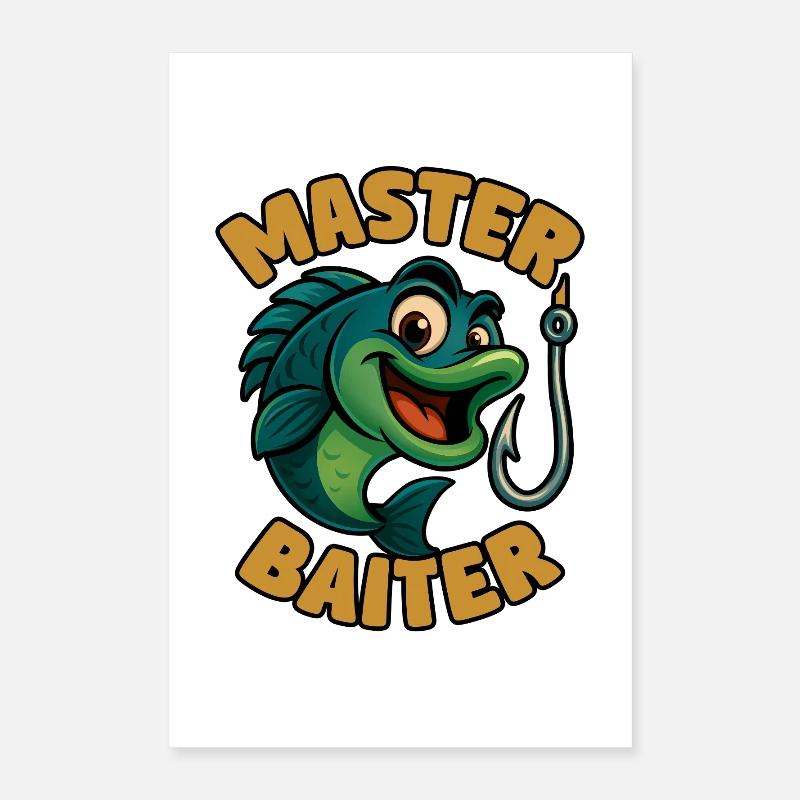 Master Baiter – witziges Angler-Wortspiel Poster 40x60 cm