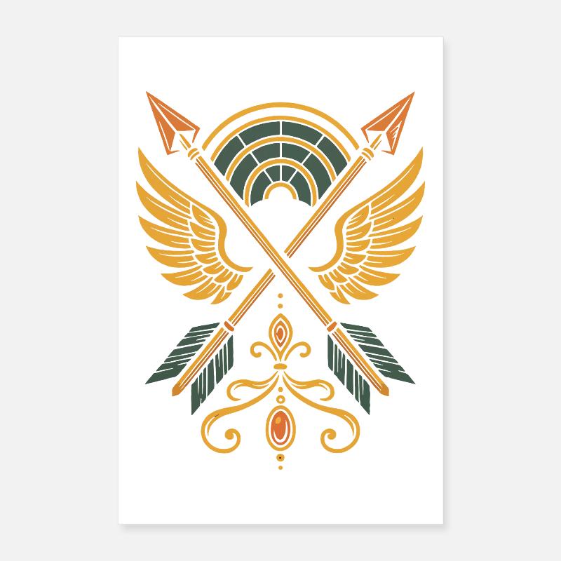 Archery Target Archer Bow Hunting Design Poster 16" x 24" (40x60 cm)