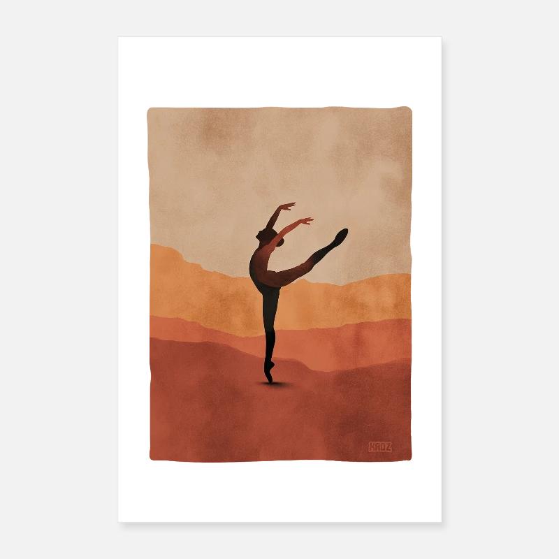 Silhouette de danseuse du désert Poster 40 x 60 cm