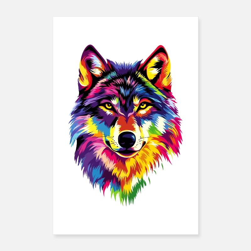 Wolf Liebe Wölfe Wolfsrudel Wolfshund Wilder Wolf Poster 40x60 cm