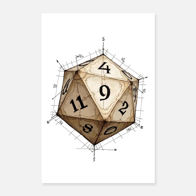 Cube D11 – Plan dessiné de dessins animés Poster 40 x 60 cm