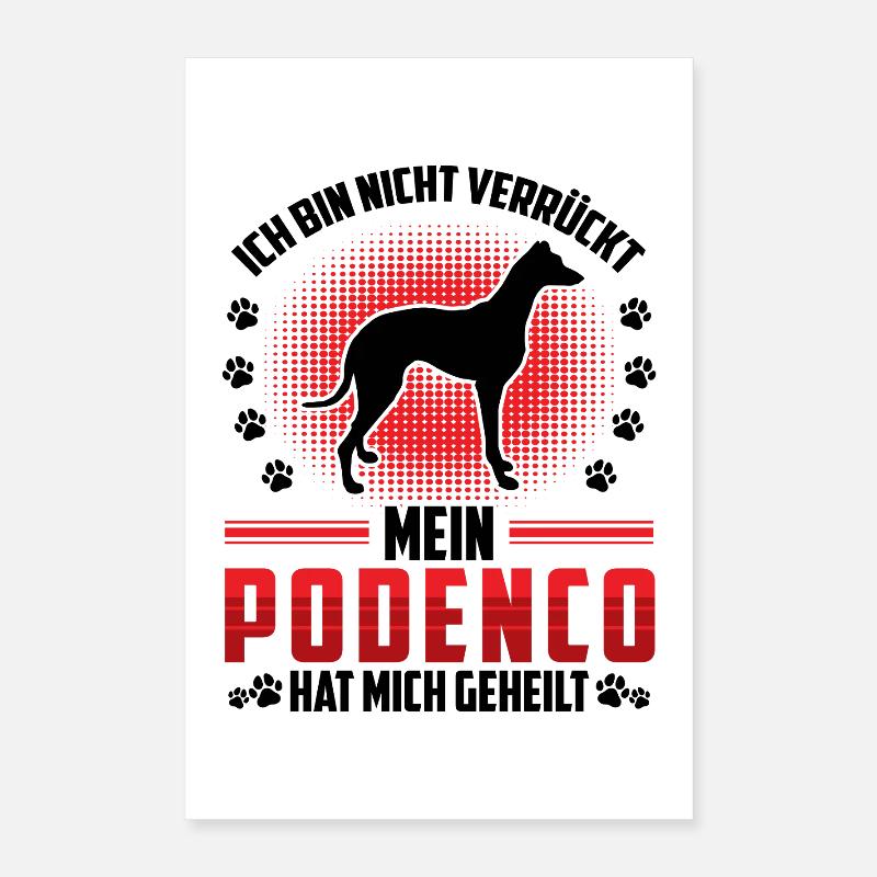 Podenco me guérit lévrier espagnol Poster 40 x 60 cm