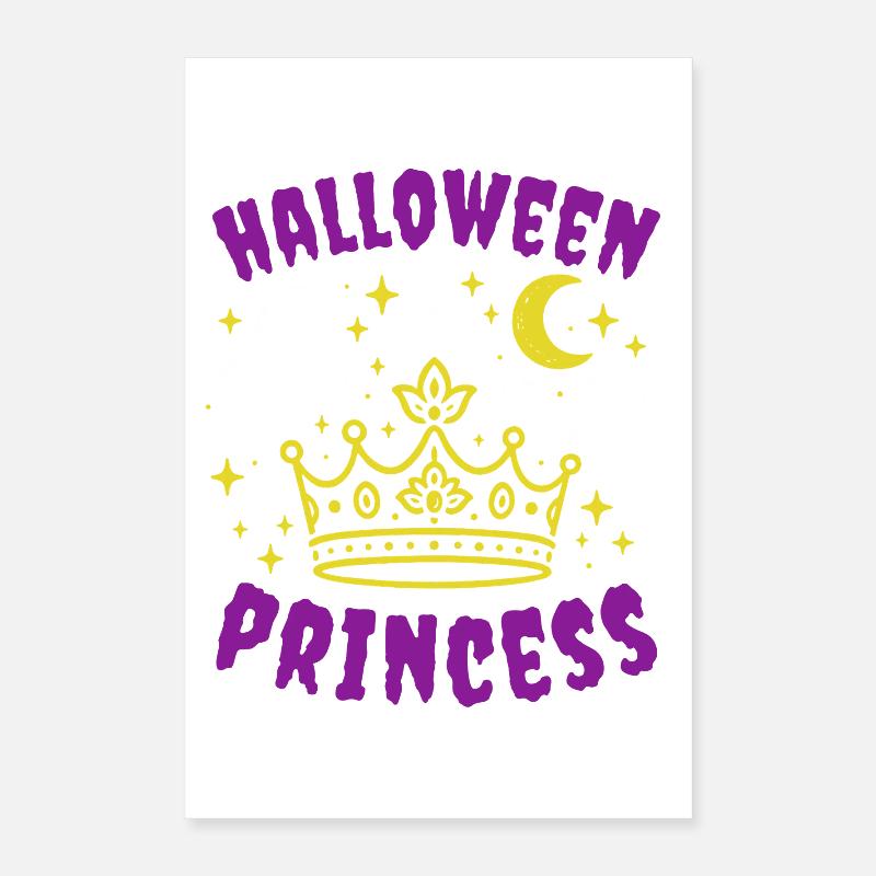 Halloween Princess with Ghosts and Crown Poster 16" x 24" (40x60 cm)