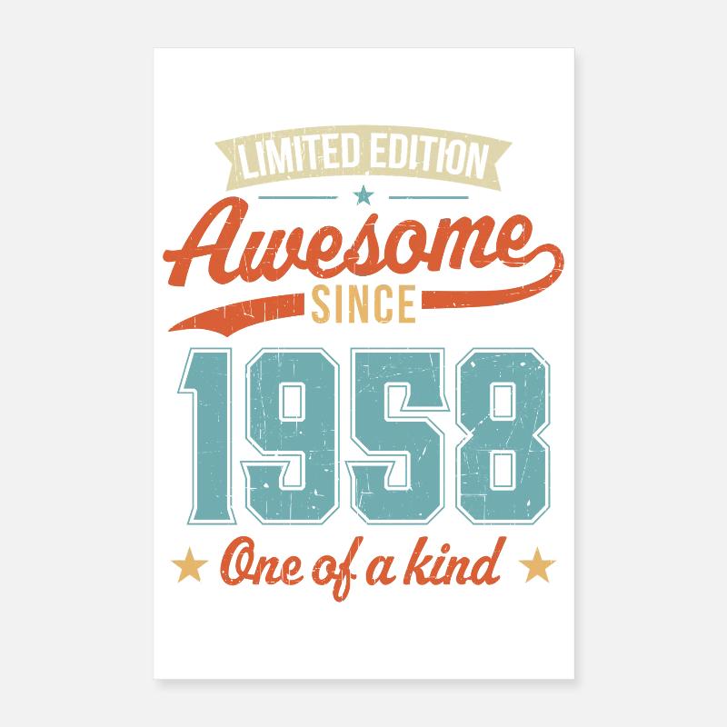 Awesome Since 1958 Poster 16" x 24" (40x60 cm)