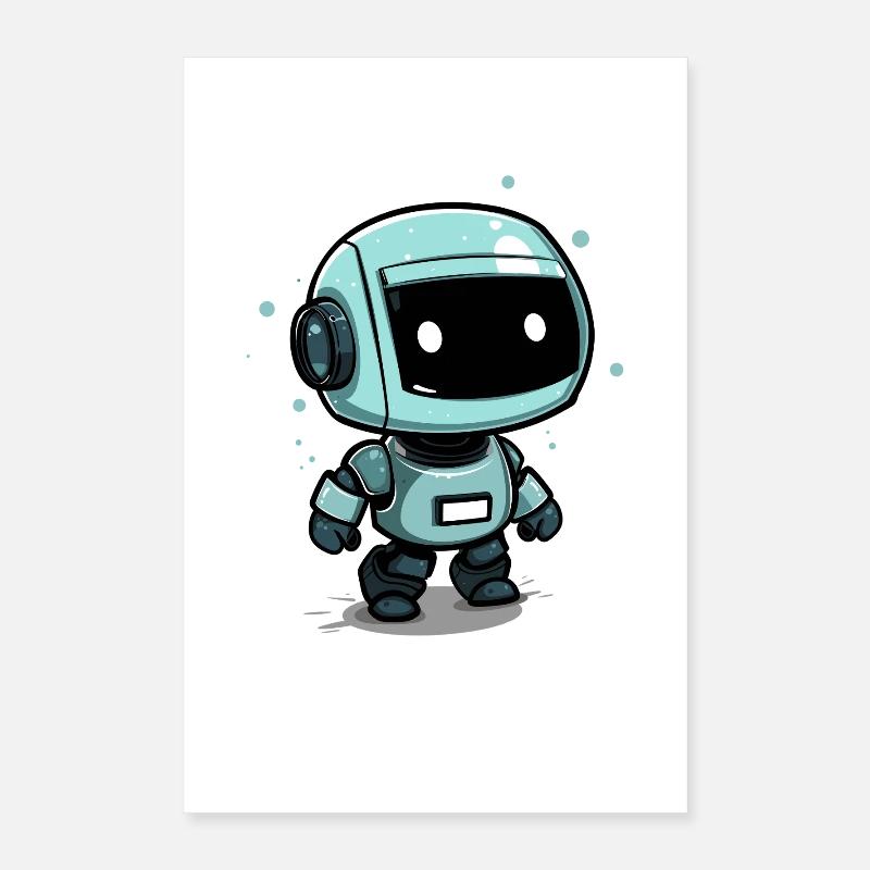 Small space robot on an adventure path Poster 16" x 24" (40x60 cm)