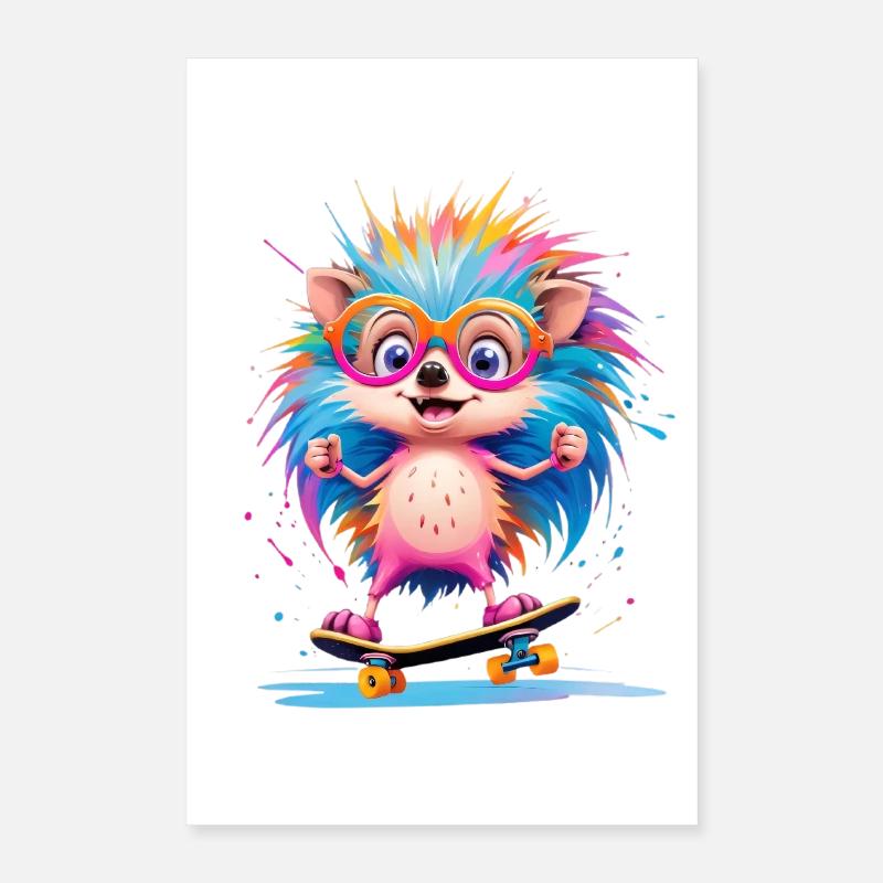 Pate colorée hérisson Poster 40 x 60 cm