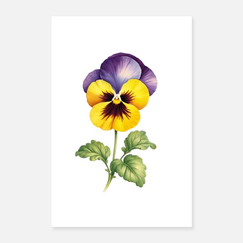 Duo Pensée Jaune Violet Poster 40 x 60 cm