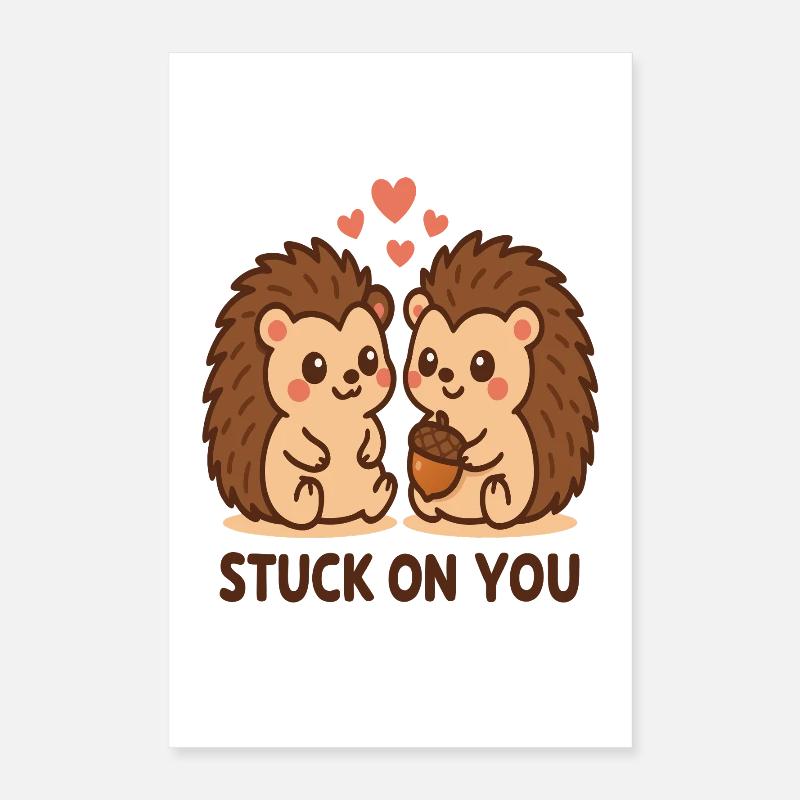 Cuddly hedgehogs in love Poster 16" x 24" (40x60 cm)