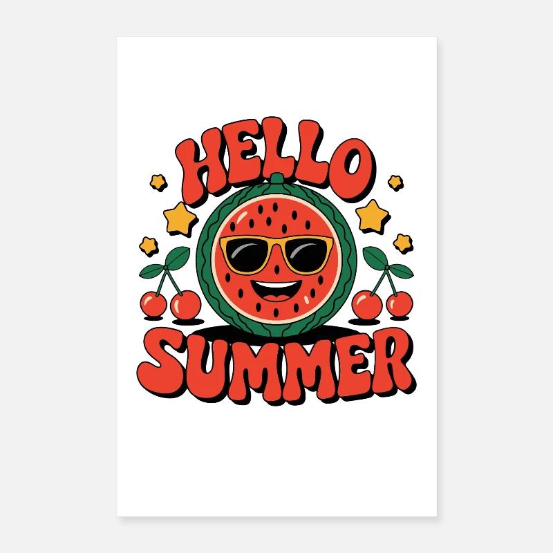 Happy Watermelon Summer Fun With Poster 16" x 24" (40x60 cm)