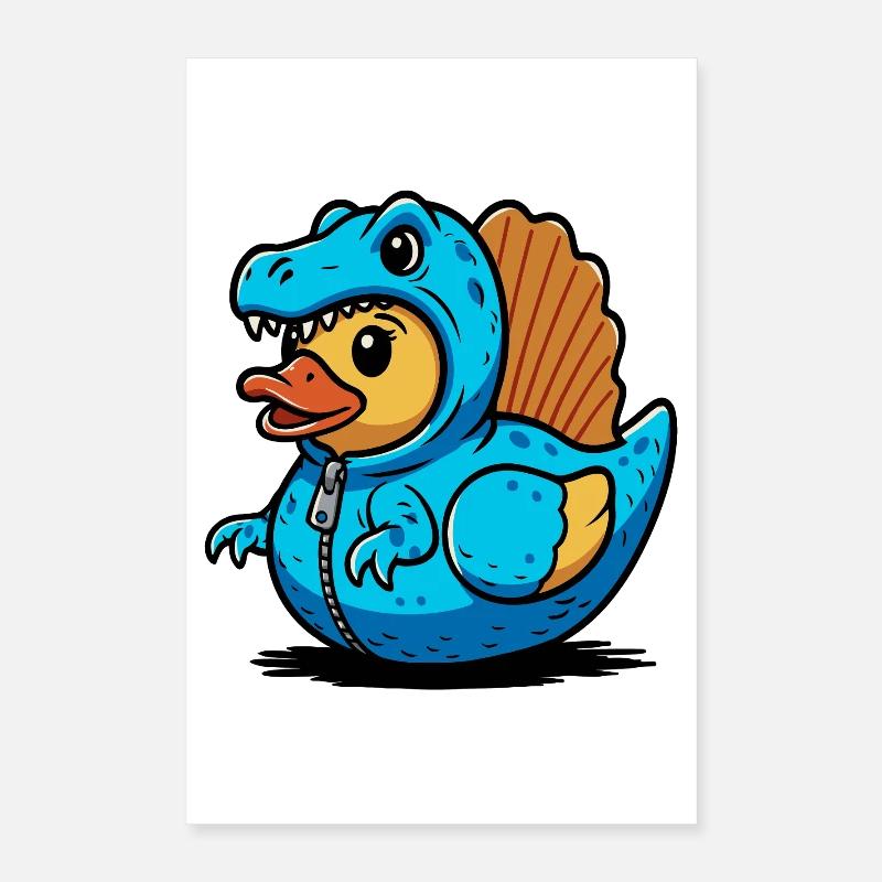 Spinosaurus Blauer Dino-Drache Entchen Poster 40x60 cm