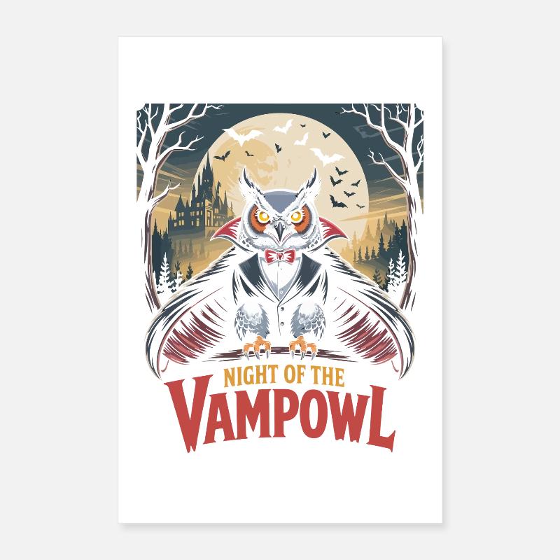 Nacht der Vampir Eule Poster 40x60 cm