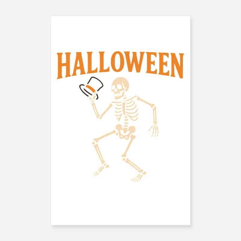 Halloween Skeleton with Top Hat Poster 16" x 24" (40x60 cm)