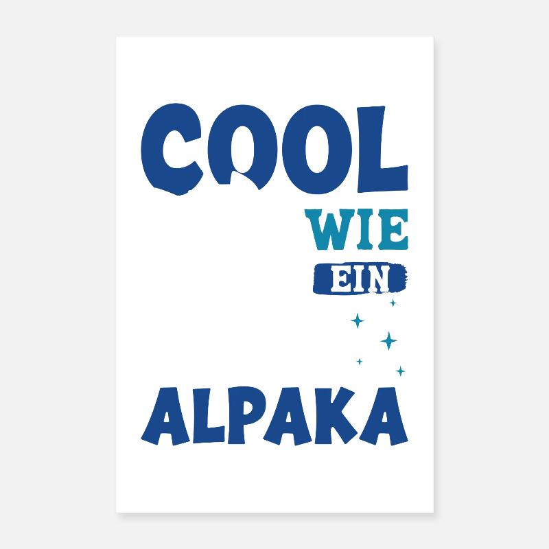 Alpaca Fan COOL AS AN ALPACA Llama Funny Poster 16" x 24" (40x60 cm)