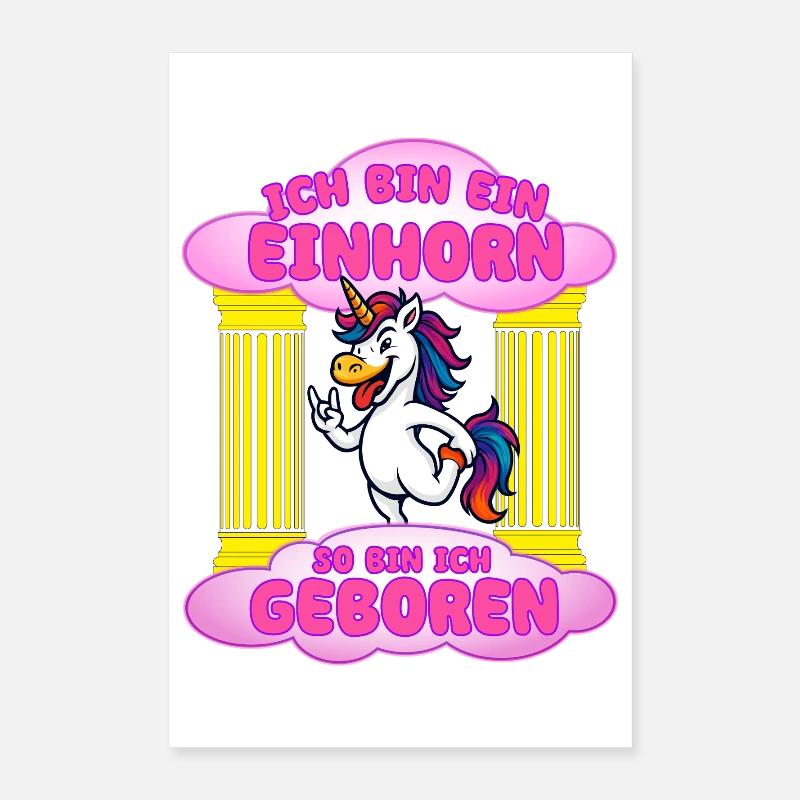 Ich bin Einhorn Geburt Poster 40x60 cm