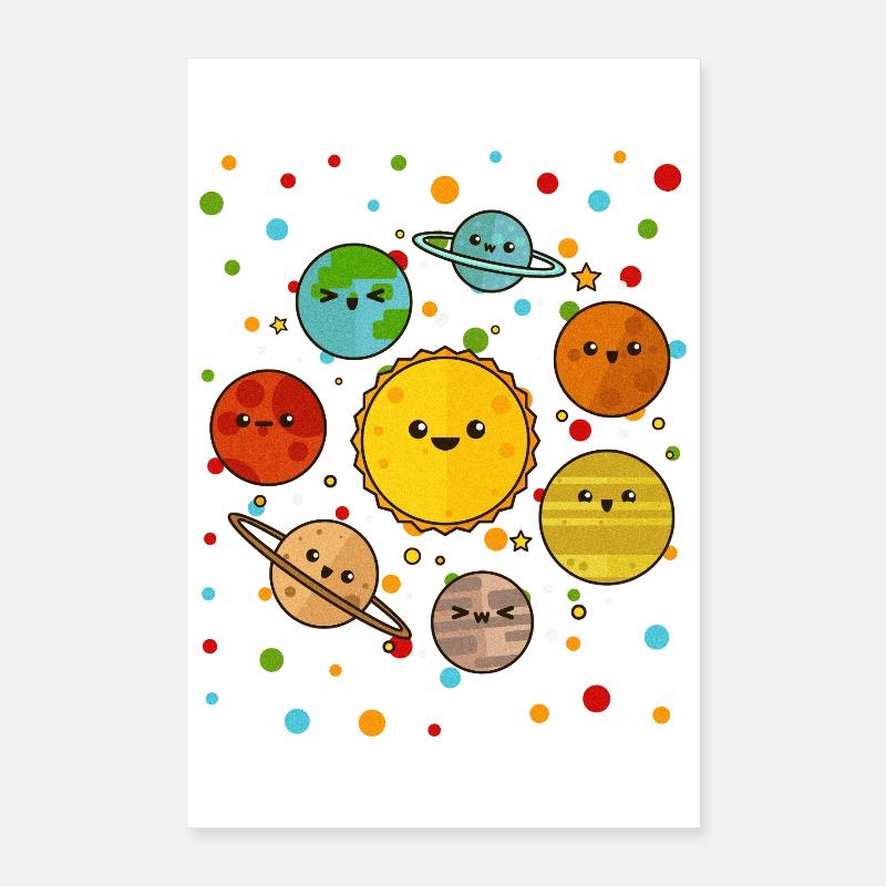 Spotty Solar System Tee Poster 16" x 24" (40x60 cm)