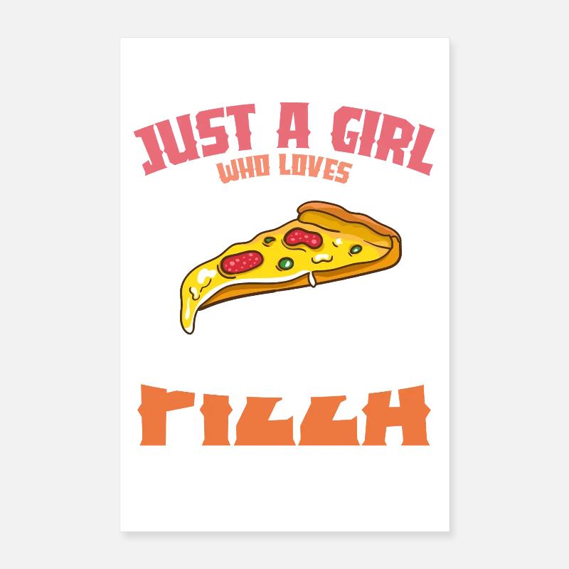 Pizza Liebe Mädchen Design Poster 40x60 cm
