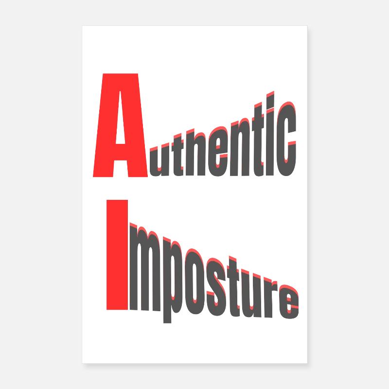 AI – Authentic Imposture – Strong Graphic Design Poster 16" x 24" (40x60 cm)