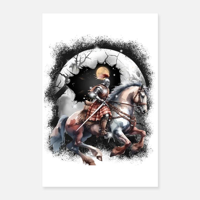 Chevalier Médiéval Cheval d’Enfants Poster 40 x 60 cm