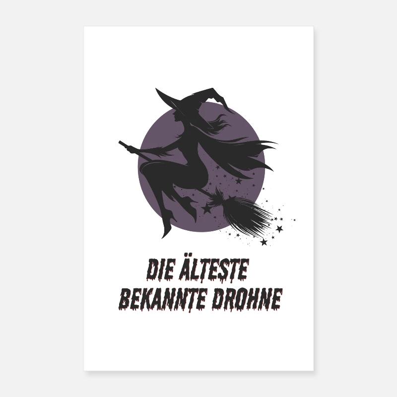 Le plus ancien drone connu – sorcière sur balai Poster 40 x 60 cm