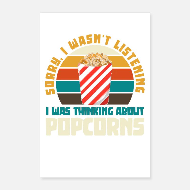 Popcorn Retro Spruch Tee Poster 40x60 cm