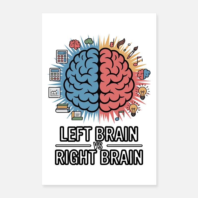 Left Brain vs Right Brain Poster 16" x 24" (40x60 cm)