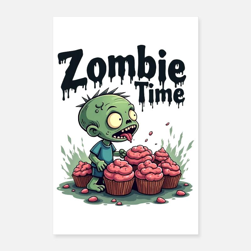 Zombie Time Cupcake Comic Poster 16" x 24" (40x60 cm)