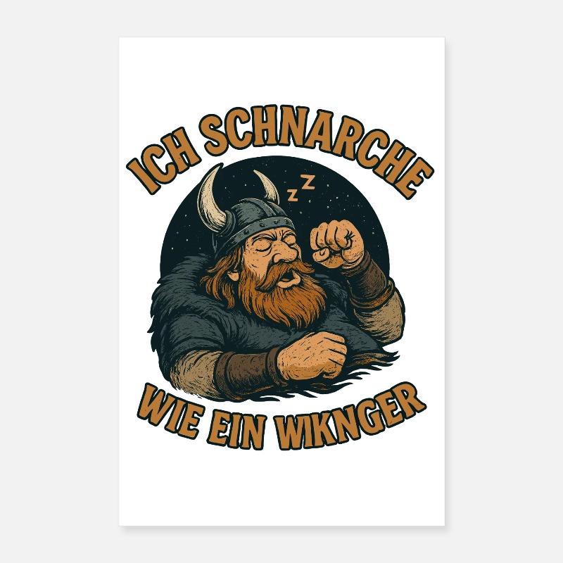 Ich schnarche wie ein Wikinger Poster 40x60 cm