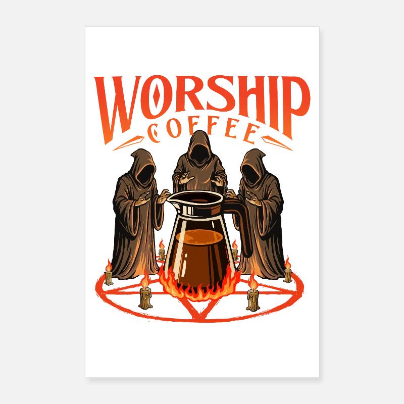 Worship Coffee Bold Koffein Statement Poster 40x60 cm