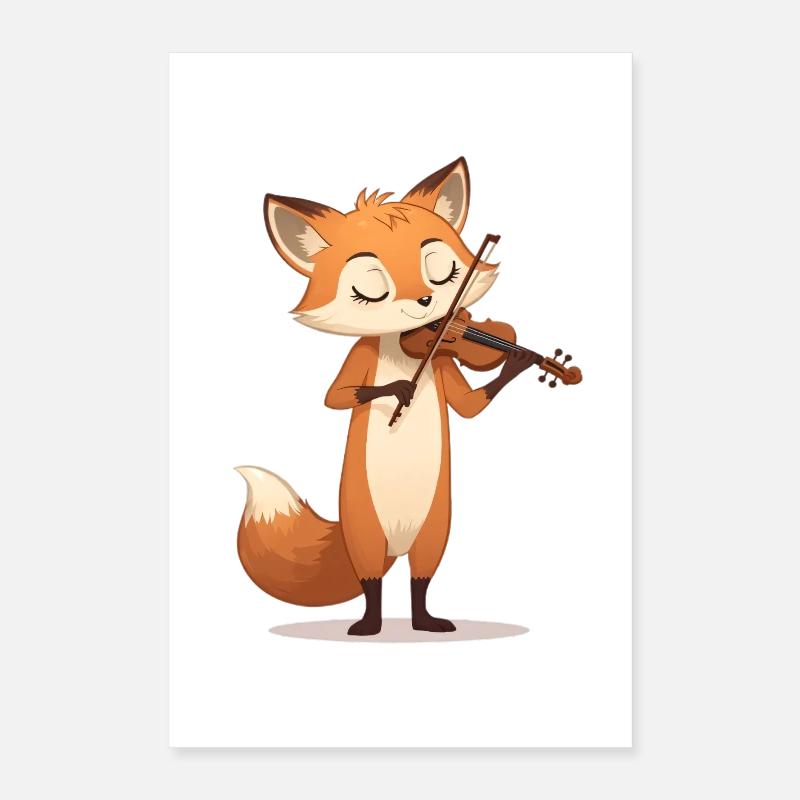 Gentle Fox Violin Poster 16" x 24" (40x60 cm)