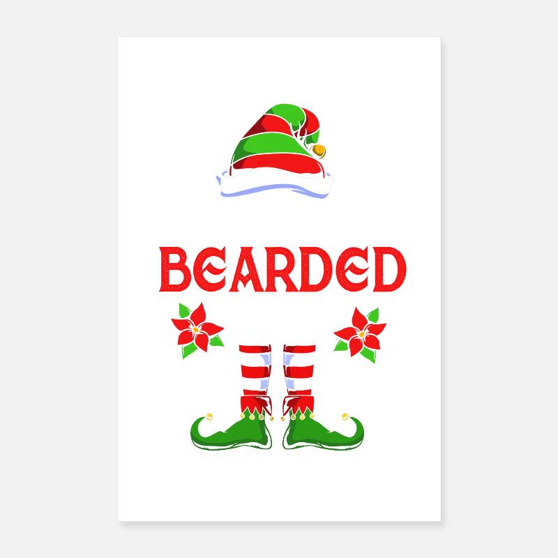 Elfe Elf Weihnachtsgeschenk Bart Bärtig Friseur Poster 40x60 cm