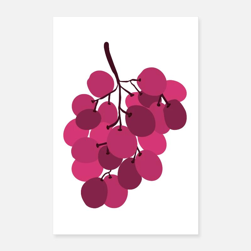 grappe de raisins rose vif Poster 40 x 60 cm