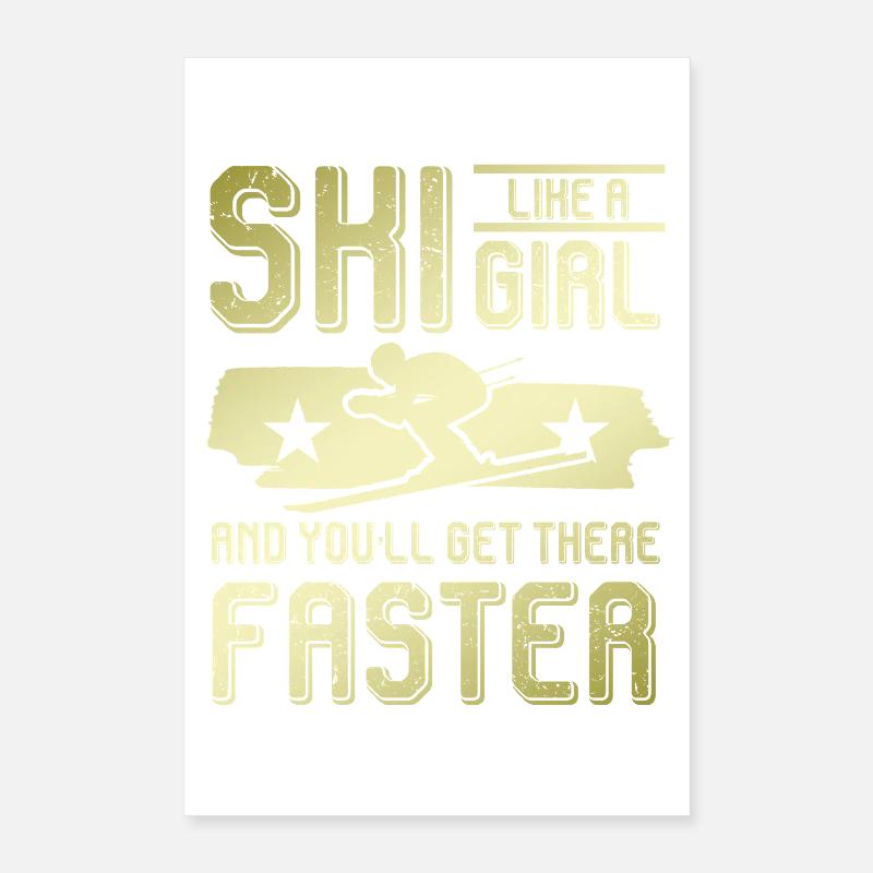 Filles de ski Poster 40 x 60 cm