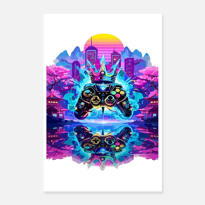 Gaming King Controller mit Spiegelung Poster 40x60 cm