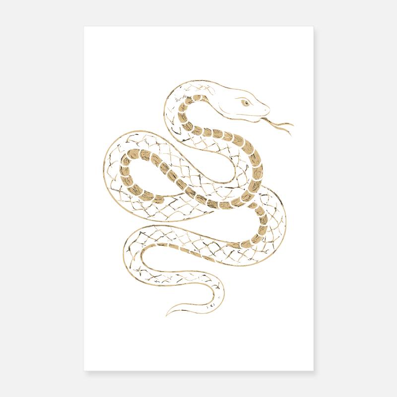 Golden Snake Net Pattern Poster 16" x 24" (40x60 cm)