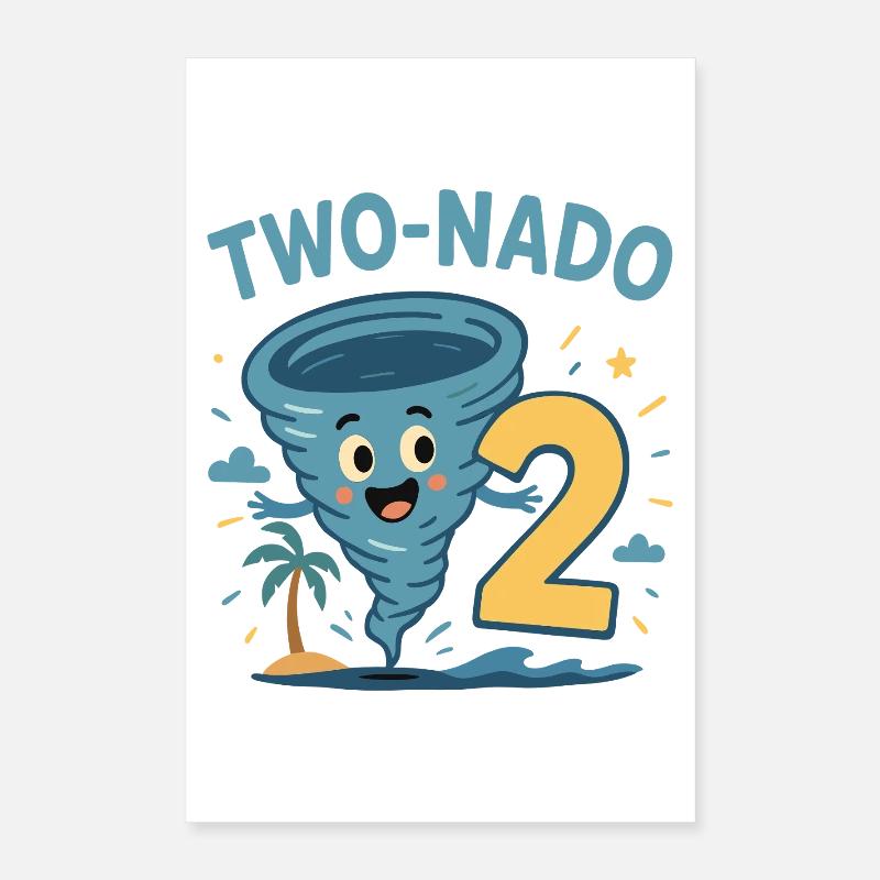Deux Nado 2 Thème d’anniversaire tropical Poster 40 x 60 cm