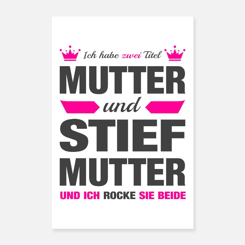 Stiefmutter Stiefmama Mama Muttertag Geschenk Poster 40x60 cm