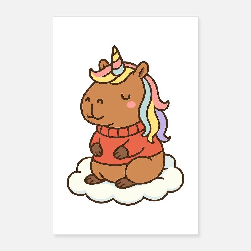 Capybara Einhorn 🌈 Poster 40x60 cm