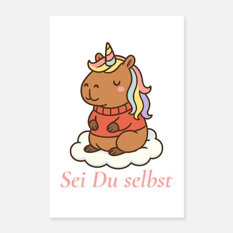 Sei Du selbst – Capybara Einhorn 🌈 Poster 40x60 cm