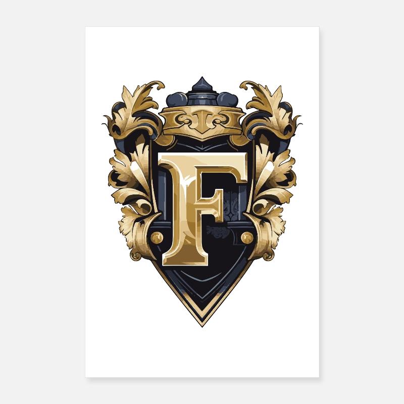 F Buchstabe Name Krone Poster 40x60 cm