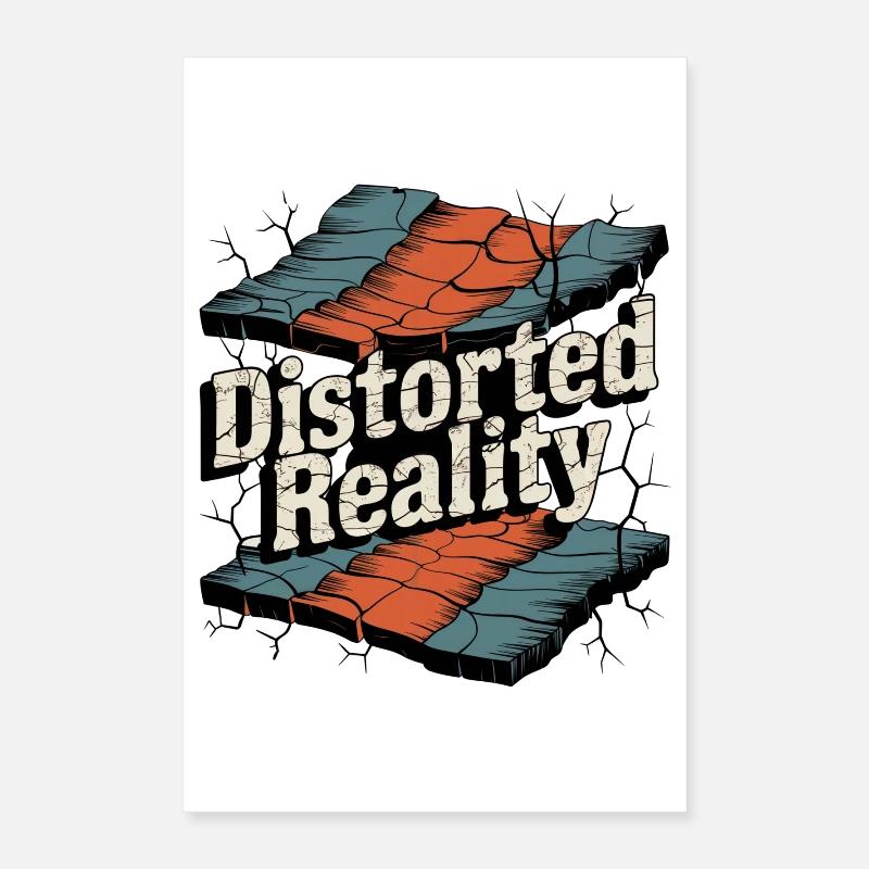 Retro Grunge – Distorted Reality Poster 40x60 cm