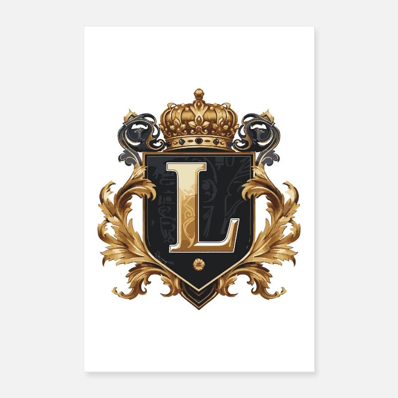 L Buchstabe Name Krone Poster 40x60 cm