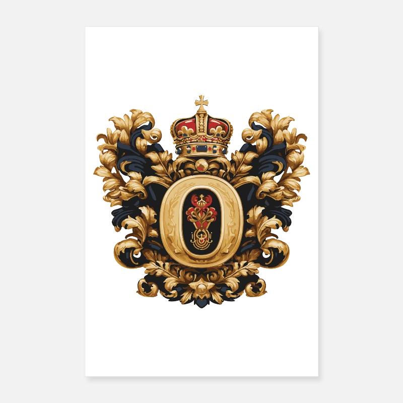 O Buchstabe Name Krone Poster 40x60 cm